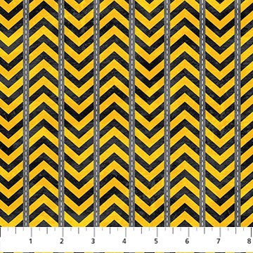 Northcott Construction Stripe Yellow Gray quilting fabric