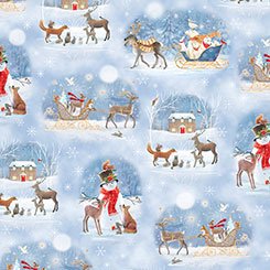 Quilting Treasures Woodland Dream 26475-B vignettes light blue