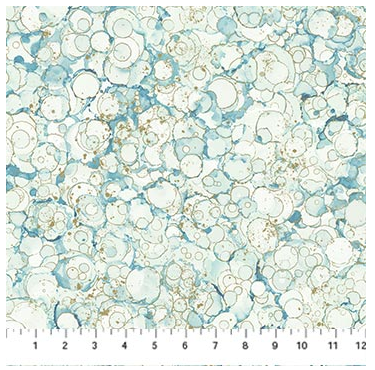 Northcott Midas Touch bubble texture blue sage