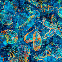 Quilting Treasures Oceana Seashells quilting fabric