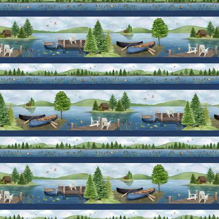 Wilmington Lakefront multi repeating stripe quilting cotton