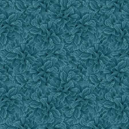 Wilmington Midnight Garden teal petal texture quilting cotton fabric