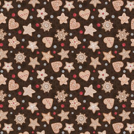 Wilmington Baking up Joy chocolate cookie toss Christmas quilting cotton fabric
