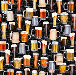 Quilting Treasures On Tap beer novelty quilting cotton fabric