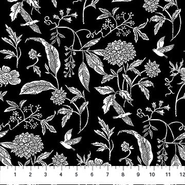 Black/White 28525-99 Nature's Sketchbook Cotton 44"/45" Fabric Per Yard