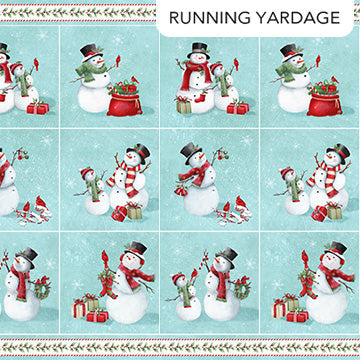 Holly Jolly Blocks Turquoise Multi quilting fabric by Northcott