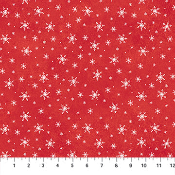 Holly Jolly Snowflake Red quilting fabric by Northcott