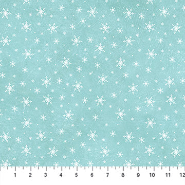 Holly Jolly Turquoise Snowflake 44"/45" Fabric Per Yard