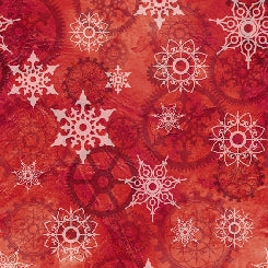 Quilting Treasures Steampunk Christmas red gears quilting cotton fabric