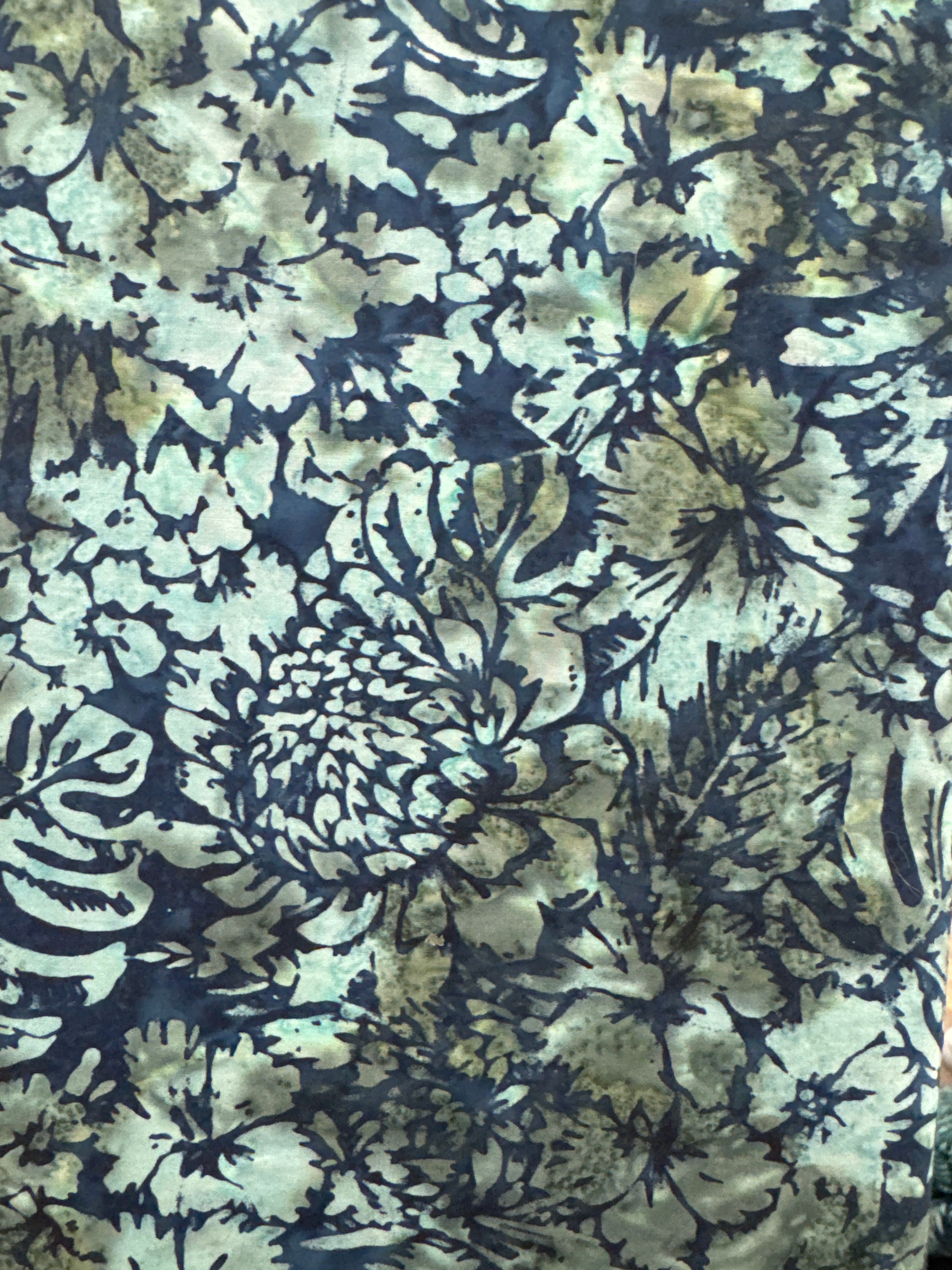 Navy Lillies floral quilting fabric by Hoffman Fabrics