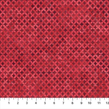 Boho Bliss Grid Red Cotton 43"/44" Fabric Per Yard