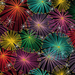 Quilting Treasures Light Up The Sky packed fireworks quilting cotton fabric