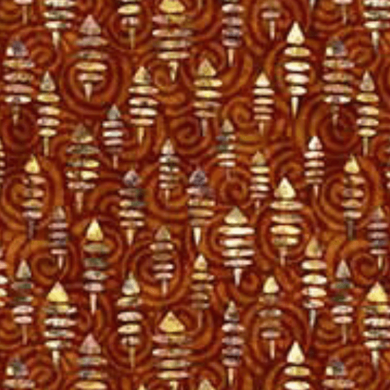 Flamenco - Geo Tops - Copper 44" / 45" Fabric Per Yard