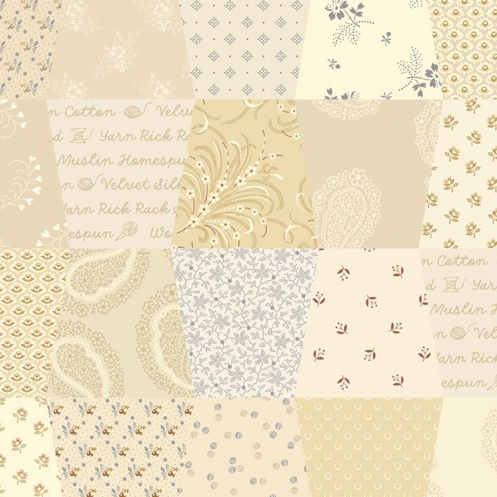 Cream Tumbler Patchwork Cotton Wideback Fabric Per Yard