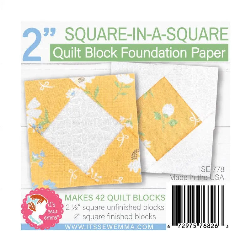 2in Square in a Square Quilt Block Foundation Paper - Linda's Electric Quilters
