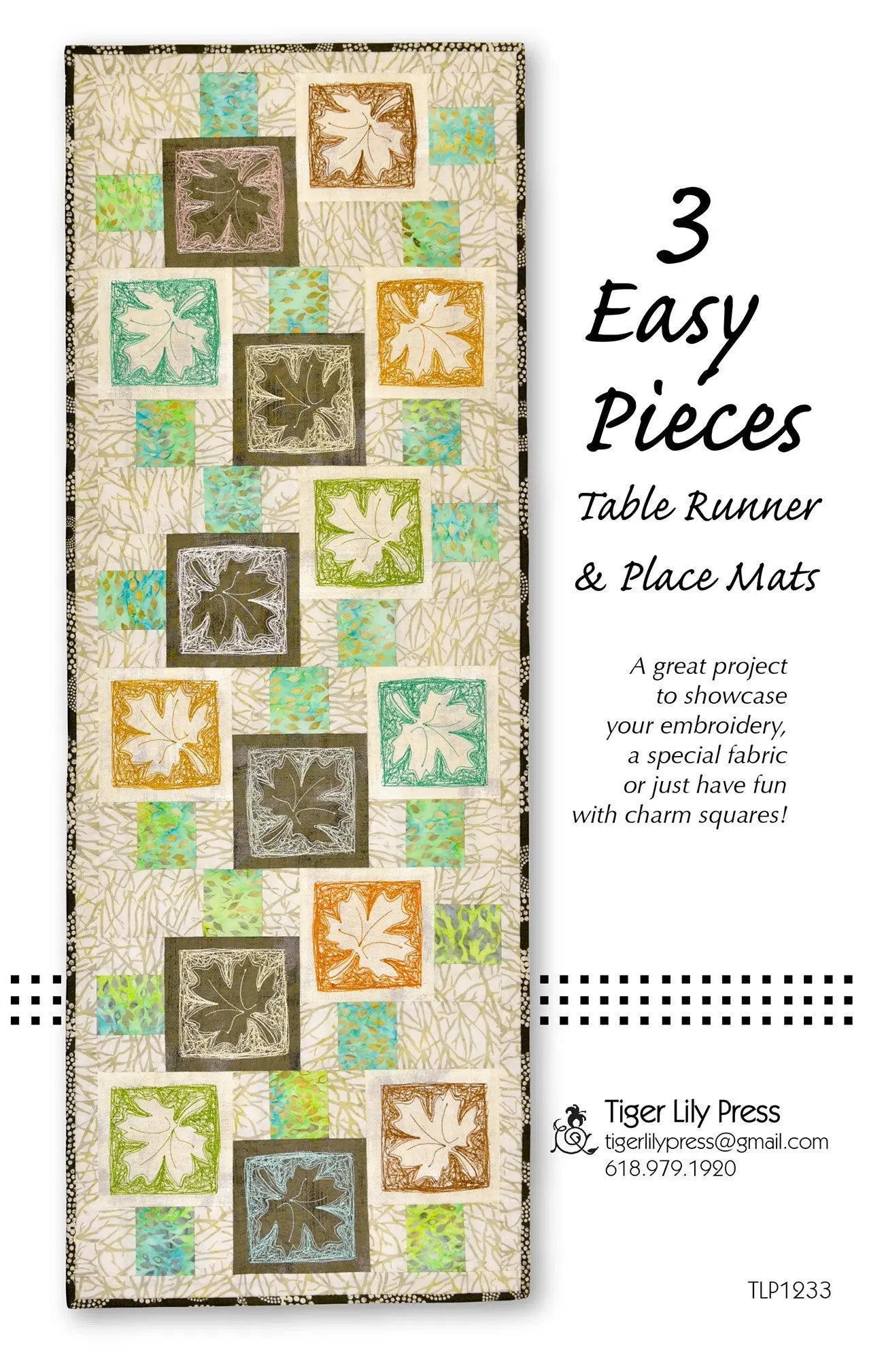 3 Easy Pieces Table Runner & Place Mats - Linda's Electric Quilters