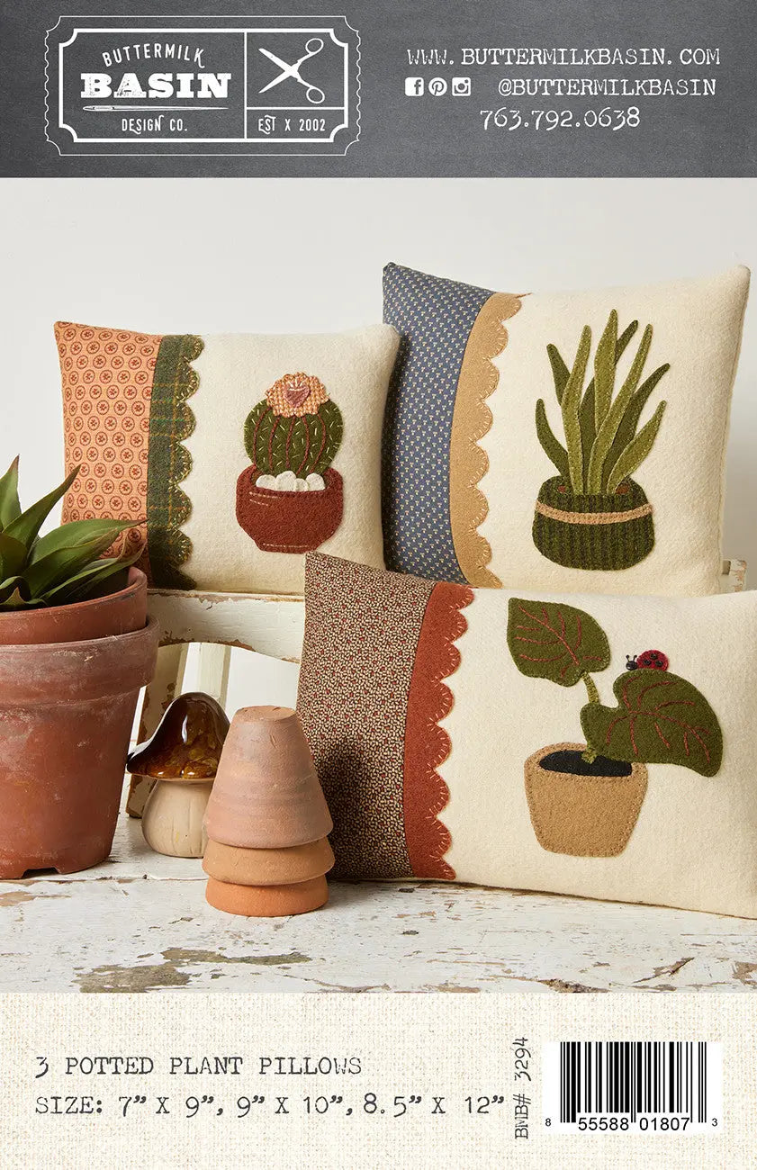 3 Potted Plant Pillows Checker Distributor