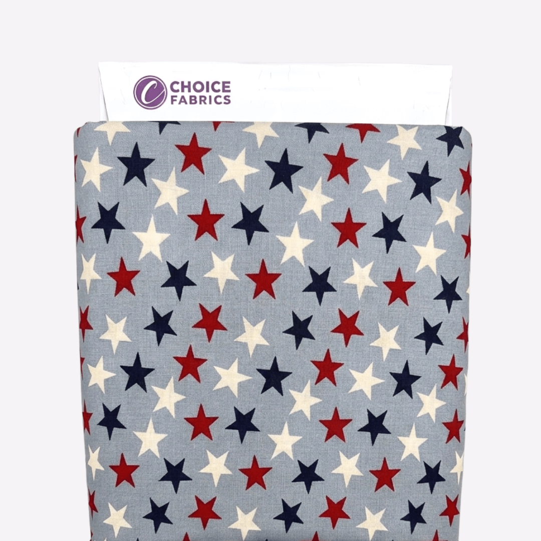 Patriotic Stars 108 inch Supreme Backing Large Stars on Light Blue The Fabric Company