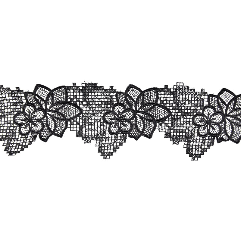 3-inch Black Venise Lace Trim – 5 Yard Roll | Style BV-189