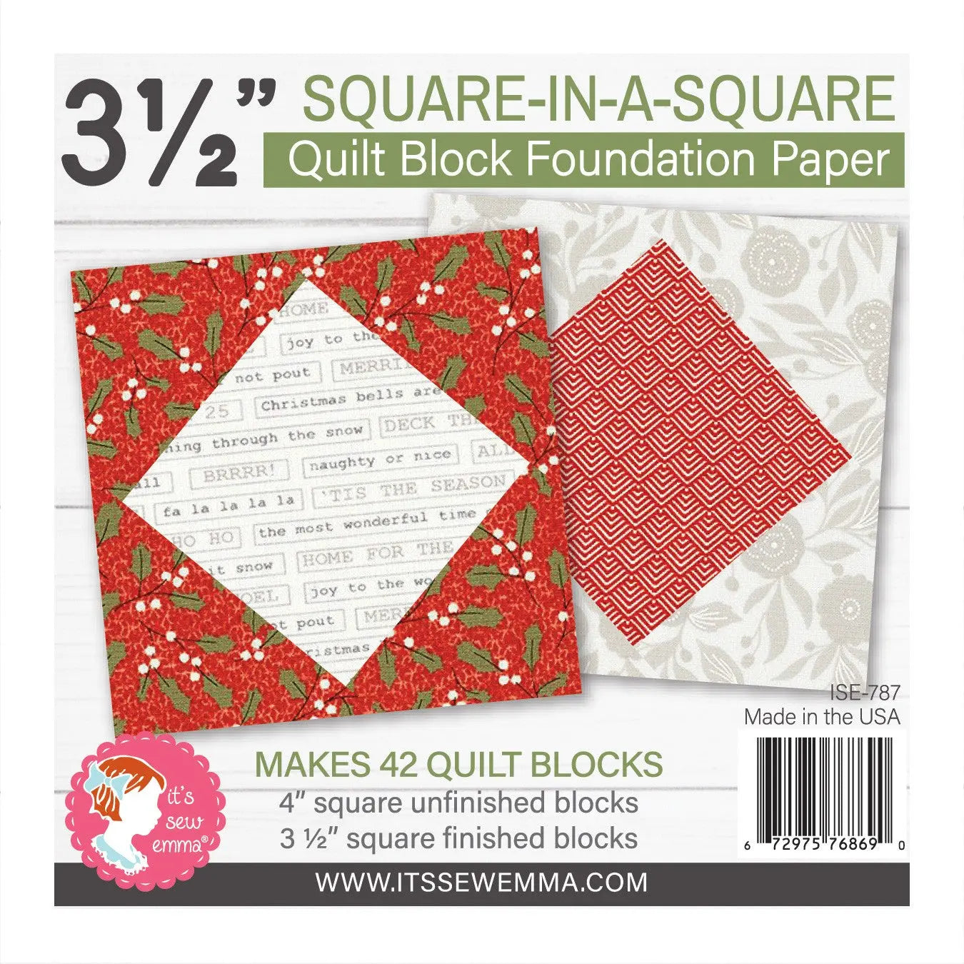 3.5in Square in a Square Quilt Block Foundation Paper - Linda's Electric Quilters