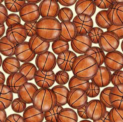 QT Fabrics Slam Dunk packed basketballs quilting cotton fabric