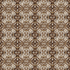 QT Fabrics Bear Hugs geo medallion quilting cotton fabric in Brown