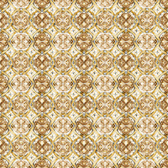 QT Fabrics Bear Hugs geo medallion quilting cotton fabric in Gold
