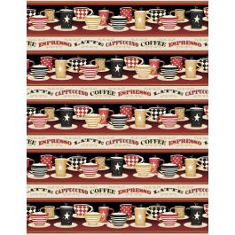 Wilmington Coffee Always multi repeating stripe quilting cotton fabric
