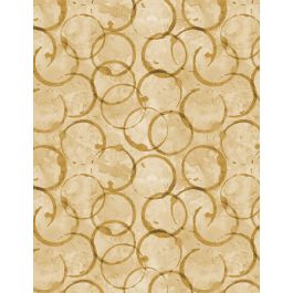 Wilmington Coffee Always cream coffee rings novelty quilting cotton fabric