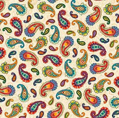 QT Fabrics Camilla cream paisley quilting cotton fabric