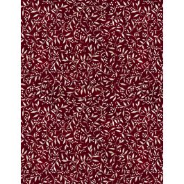 Wilmington Rooster leaf and berries toss quilting cotton fabric in Burgundy