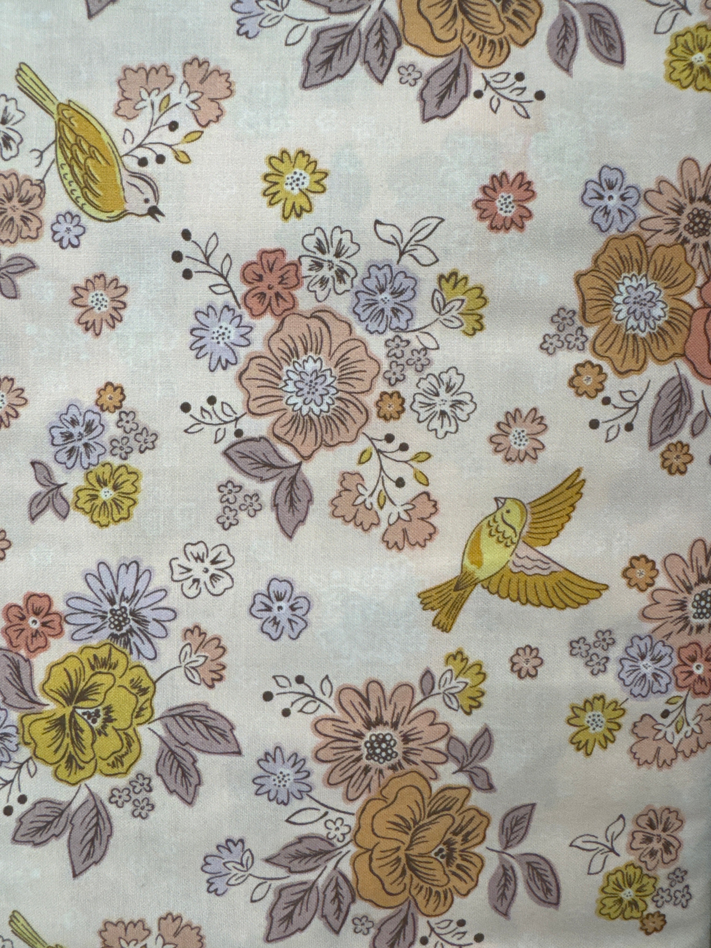 Hannahs Flowers Dusty Pink floral quilting fabric by Lewis & Irene