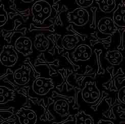 QT Fabrics Creepin It Real stitched skulls Halloween quilting cotton fabric