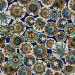 Resplendent Navy Medallions quilting fabric by Quilting Treasures