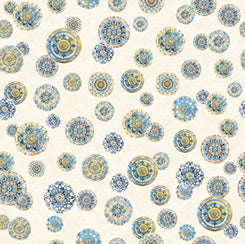 Quilting Treasures Kindred Spirits mandalas quilting cotton fabric in Cream