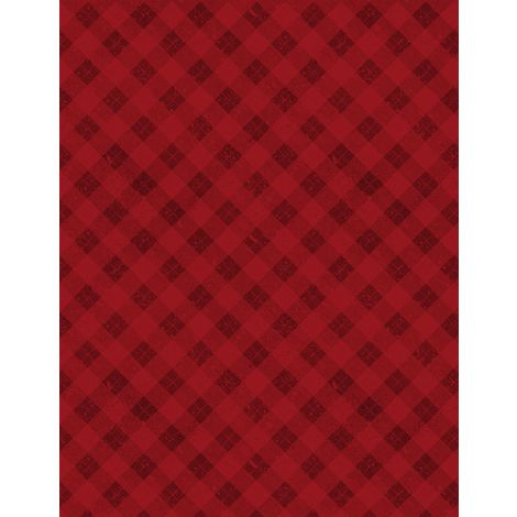 Snowy Gnomies Plaid Red quilting fabric by Wilmington Prints