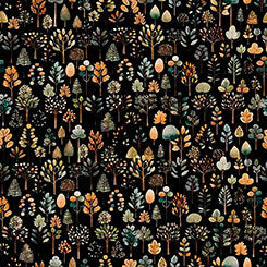 Quilting Treasures Bigfoot Trees quilting cotton in Black