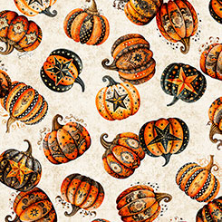 QT Jeepers Creepers Decorative Pumpkin Toss Halloween quilting fabric