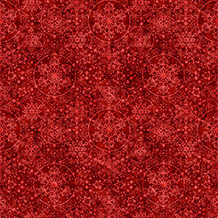 Quilting Treasures Santa's Workshop Snowflakes quilting fabric in Red