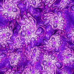 Quilting Treasures Feline Fantasia Marble Abstract Purple quilting fabric