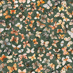 Quilting Treasures Hedgehugs Butterflies quilting fabric in Pine