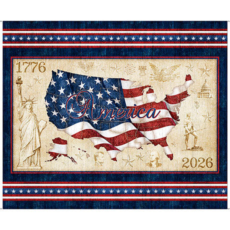 Multi Color 1776 American Flag Panel 36"x 43"