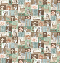 Blank Quilting Jaded Forest Tan Patchwork quilting fabric
