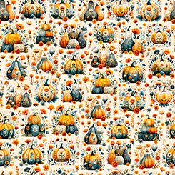 Harvest Hollow Pumpkin Patch Cream quilting fabric by Quilting Treasures