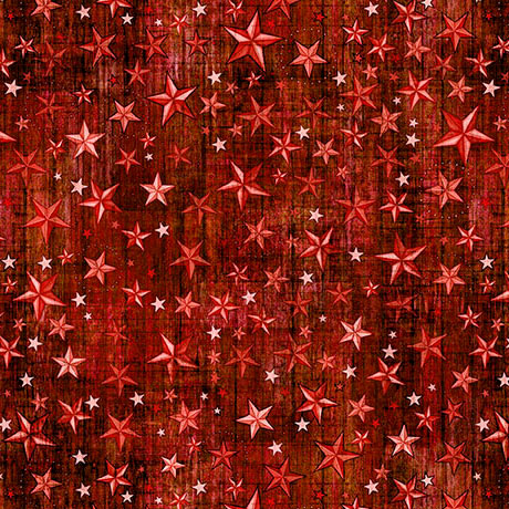 American Country Stars Brick 44"/45" Cotton Fabric Per Yard