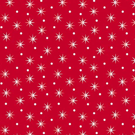 12 Days of Christmas Stars Red Cotton Fabric 44"/45" Fabric Per Yard