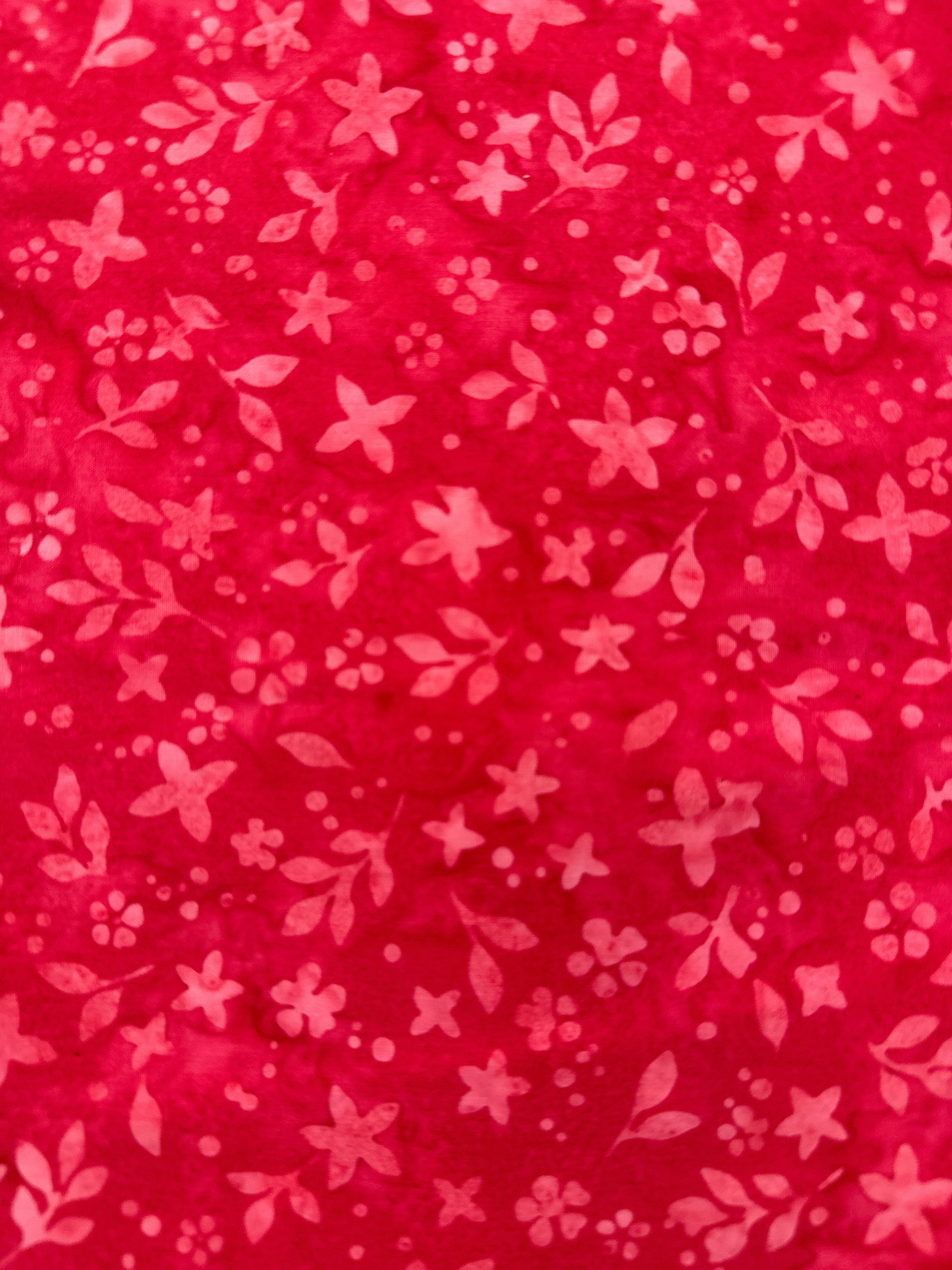 Lucy Lilly Magenta pink floral quilting fabric by Hoffman Fabrics