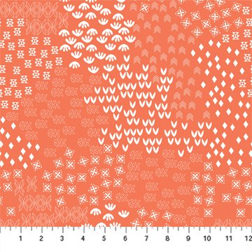 FIGO Meadow Hampton Court quilting fabric in Red