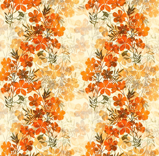 In The Beginning Reflections of Autumn shadow flowers quilting cotton fabric