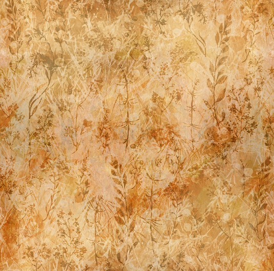 In The Beginning Reflections of Autumn gold twigs quilting cotton fabric